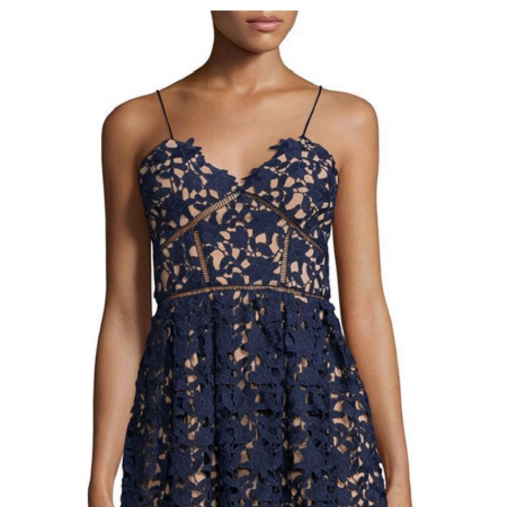 Self-Portrait Navy Lace Midi Dress - Picture 6 of 6